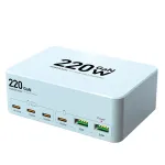 [GaN Tech]Bakeey WLX-818L 220W 6-Port USB PD Charger 2USB-A+4USB-C PD QC3.0 Fast Charging Desktop Charging Station EU Plug US Plug for iPhone 16 15 Pro 14 13 12 Pro Max for HUAWEI for SAMSUNG for Airpods for Apple Watch