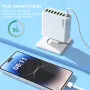 BK318 65W 8-Port USB Charger 8USB-A QC3.0 4.0+ PPS AFC FCP SCP SSCP Fast Charging Wall Charger Adapter EU Plug US Plug for iPhone 16 16Pro 15 14 13 Pro Max for Huawei Mate XT for Xiaomi 15pro
