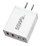 55W 4-Port USB PD Charger 2USB-A+2USB-C PD QC PPS Fast Charging Wall Charger Adapter EU Plug US Plug for iPhone 16 16 Pro 15 14 13 Pro Max for Xiaomi 15pro for Huawei Mate XT for Samsung Galaxy Z Flip6