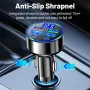 100W 6-Port USB PD Car Charger Adapter 4USB-A+2USB-C PD QC3.0 Support FCP VOOC Fast Charging with Blue LED Display for iPhone 16 15 14 13 Pro for Huawei Nova Flip for Samsung Galaxy Z Flip6 for Xiaomi Civi 4 Pro