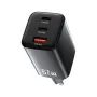 [GaN Tech] USAMS CC265 67W 3-Port USB Charger 2USB-C+USB-A Fast Charging Wall Charger Adapter EU Plug for iPhone 16 16 Pro 15 14 13 Pro Max for Xiaomi 15pro for Samsung Galaxy S25 Ultra