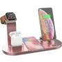 Carregador sem fio Qi 4 em 1, carregador de telefone, carregador de relógio, carregador de fones de ouvido para smartphones com tecnologia Qi, para iPhone, Samsung, Apple Watch, Apple AirPods Pro