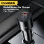 ESSAGER FSJ-009 120W 2-Port USB PD Car Charger Adapter 18W USB QC3.0 100W USB-C PD Fast Charging Digital Display for iPhone 15 15 Plus 15 Pro Max for Xiaomi Civi4 Pro for Huawei Pura 70 Ultra for Samsung Galaxy S24
