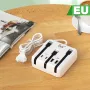 Jalur Kuasa USB 4-Port 66W 2USB-A+2USB-C PD Penyesuai Pengecas Desktop Pengecasan Pantas dengan 3 Talian untuk iPhone 16 16 Pro 15 14 13 Pro Max untuk XIAOMI untuk SAMSUNG HUAWEI