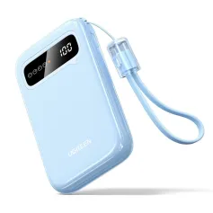 Ugreen PB522 20W 37Wh 10000mAh Power Bank with Removable C-C Cable Digital Display External Battery Power Supply with 1 Input & 2 Outputs Support PD QC SCP FCP Fast Charging for iPhone 16 16 Pro 15 14 13 Pro Max for Huawei Mate XT for Xiaomi 15pro