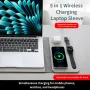 FLD-F8 15W Wireless Charger Fast Wireless Charging Laptop Sleeve Mouse Pad for Smart Phones for iPhone 15 14 13 Pro for Huawei Pura 70 Ultra for Xiaomi Civi 4Pro for Airpods for Apple Watch