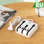 Jalur Kuasa USB 4-Port 66W 2USB-A+2USB-C PD Penyesuai Pengecas Desktop Pengecasan Pantas dengan 3 Talian untuk iPhone 16 16 Pro 15 14 13 Pro Max untuk XIAOMI untuk SAMSUNG HUAWEI