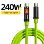 240W High-Speed USB Type C to Type C Charging Cable with LED Display for Car Quick Charge