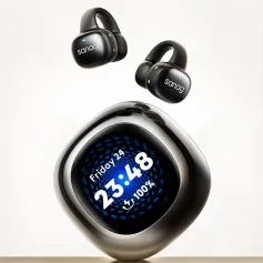 Sanag S5 PRO Open Ear Clip Earbuds bluetooth Earphone LED Colorful Touch Screen 32GB MP3 Player Directin Tone Comfort Wear Smart Screen Headphone