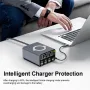 Bakeey WLX-M1 120W 8-Port USB PD Charger Wireless Charger 4USB-A+4USB-C PD3.0 PPS QC3.0 SCP FCP AFC Apple2.4 BC1.2 Fast Charging Digital Display Desktop Charging Station EU Plug US Plug for iPhone 16 16 Pro 15 14 13 Pro Max for iPad Pro for MacBook Pro