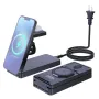 818H 260W 7-in-1 Magnetic Wireless Charging Station with 3 USB-C+USB-A+3 Wireless Charging Fast Wireless Charger Dock for Smart Phones for iPhone 16 16 Pro 15 14 13 Pro Max for Huawei Pura X for Xiaomi 15pro for Samsung Galaxy S25 Ultra for Apple Watch