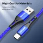 USLION 3A Type C High Density Weaving Fast Charging Data Cable For Samsung Galaxy S22 S22 Ultra Galaxy Z Flip 4 For Xiaomi Mi 12T Redmi Note 12 Huawei P50
