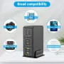 818H 120W 6-Port USB PD Charger 3C+3A Fast Charging Wall Charger Adapter EU Plug for iPhone 12 13 14 14Pro for Samsung Galaxy S23 for Oppo Reno9 for Xiaomi 13pro for Huawei Mate50