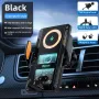 T9 Car Wireless Charging Holder 15W Fast Wireless Charger Auto Clamping Infrared Sensor 360° Adjustable RGB Lighting Aviation Alloy Air Vent Mount Stand for iPhone Samsung Xiaomi