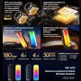 REMAX RB-M13 Bluetooth-högtalare Bärbar RGB-högtalare Dubbla 52 mm element Basmembran 3000 mAh Batteri TWS Stöd FM TF-kort AUX USB Uppspelning Trådlösa utomhushögtalare