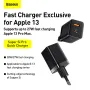 Baseus 30W 2-portowa ładowarka USB PD USB-A + USB-C PD3.0 QC3.0 Apple2.4 BC1.2 Szybka ładowarka ścienna Adapter wtyczki UE do iPhone'a 15 14 13 do Huawei Mate60 Pro do Samsunga Galaxy S24 do Xiaomi 14pro