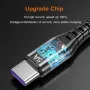 Cabo USB para Tipo C USLION 5A QC SCP AFC PPS MTK PE de carregamento rápido com núcleo de nylon e transmissão de dados de 1 m/2 m de comprimento para Samsung Galaxy Note 20, Huawei Mate 50 e Xiaomi Mi 12