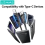 USAMS SJ744 100W Type-C - Type-C 流星光ディスプレイケーブル 急速充電データ転送 錫メッキ銅コアライン 長さ1.2m iPhone 16 Pro 15 Pro Max Huawei Mate XT Xiaomi MIX Fold4 Samsung Galaxy Z Flip6用