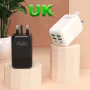 150W 6 Portlu 4USB+2PD Çok Portlu 5V 2.4A Hızlı Şarj Cihazı Duvar Şarj Adaptörü AB Fişi iPhone 13 14 14Pro için Redmi K60 için Huawei Mate50 için Samsung Galaxy S23 için