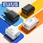 [GaN Tech] APD-180 65W 2 Portlu USB PD Şarj Cihazı USB-A+USB-C PD QC3.0 Hızlı Şarj Duvar Şarj Adaptörü AB Fişi ABD Fişi iPhone 16 15 14 13 Pro için Samsung Galaxy Z Flip6 için Xiaomi Civi 4 Pro için Huawei Nova Flip