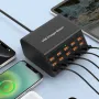 100W 15-Port USB Charger 15xUSB-A Fast Charging Desktop Charging Station EU Plug US Plug for Huawei Pura 70 Ultra for Xiaomi Civi 4Pro for Samsung Galaxy Z Fold6 for iPhone 15 14 13 12 Pro