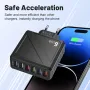 LYK-885 15W 3.1A 6-Port USB Charger 6USB-A Fast Charging Wall Charger Adapter EU Plug US Plug for iPhone 16 15 14 13 12 for Huawei Mate XT for Xiaomi 15pro for Samsung Galaxy Z Flip6