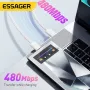 ESSAGER ES-X52 3A 60W Type-C - Type-C кабель PD3.0 QC4.0/3.0 FCP быстрая зарядка передача данных луженый медный сердечник линия 1 м длиной для iPhone 16 16 Pro 15 15 Pro Max для Huawei Mate XT для Xiaomi MIX Fold4 для Samsung Galaxy Z Flip6