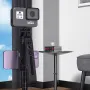 C12 Portable Four-corner Stand 360° Rotation Gimbal AI Facial Tracking Selfie Mount Bracket with Wireless Remote Control for Video Recording and Live Streaming
