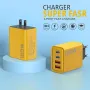 4-Port USB PD Charger Dual USB-A+Dual USB-C PD QC3.0 Fast Charging Wall Charger Adapter EU Plug US Plug for iPhone 15 14 13 for Huawei Pura 70 Ultra for Xiaomi MIX Fold4 for Samsung Galaxy Z Flip6