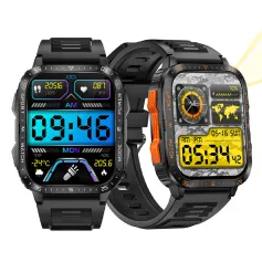 Senbono KT79 1.96inch HD Screen IPX8-3ATM Waterproof SOS Flashlight bluetooth Call Heart Rate Blood Pressure Blood Oxygen Monitor Sleep Monitoring Women's Health Multi-sport Modes Music Playback Smart Watch