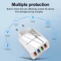USLION 3.1A 4 USB Ports Travel Fast Charger EU Wall Adapter For iPhone 14 14 Plus 14 Pro Max for iPad Pro For Samsung Galaxy S22 Ultra Galaxy Z Flip 4 For Xiaomi Mi 12T Redmi Note 12 Huawei P50