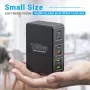 818H 120W 6-Port USB PD Charger 3C+3A Fast Charging Wall Charger Adapter EU Plug for iPhone 12 13 14 14Pro for Samsung Galaxy S23 for Oppo Reno9 for Xiaomi 13pro for Huawei Mate50