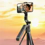 C17 Mobile Selfie Stick with Tripod 360° Rotary AI Facial Tracking Aluminum Alloy Wide Angle Live Broadcast Shooting Camera Three-pin Selfie Stick