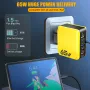 65W 6-Port USB PD Charger 3USB-A+3USB-C PD QC3.0 Fast Charging Wall Charger Adapter EU Plug US Plug for iPhone 16 16 Pro 15 14 13 Pro Max for Samsung Galaxy Z Flip 6 for Huawei Mate XT