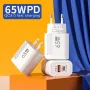 [GaN Tech] APD-180 65W 2 Portlu USB PD Şarj Cihazı USB-A+USB-C PD QC3.0 Hızlı Şarj Duvar Şarj Adaptörü AB Fişi ABD Fişi iPhone 16 15 14 13 Pro için Samsung Galaxy Z Flip6 için Xiaomi Civi 4 Pro için Huawei Nova Flip