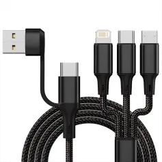 3A USB-A/Typ-C do Micro/iP/Typ-C Kabel szybkiego ładowania z miedzianym rdzeniem o długości 1,2 m do iPhone'a 15 14 13 do Huawei Pura 70 Ultra do Xiaomi Civi4 Pro do Samsung Galaxy S24