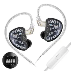 KZ AS24 Pro HiFi Earphone In-ear Monitor Earbuds 24 Balanced Armature Drivers 4-level Tuning Switch DLP 3D Printing Technology 3.5mm Jack Earbuds Headset
