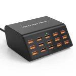 100W 15-Port USB Charger 15xUSB-A Fast Charging Desktop Charging Station EU Plug US Plug for Huawei Pura 70 Ultra for Xiaomi Civi 4Pro for Samsung Galaxy Z Fold6 for iPhone 15 14 13 12 Pro