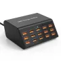 100W 15-Port USB Charger 15xUSB-A Fast Charging Desktop Charging Station EU Plug US Plug for Huawei Pura 70 Ultra for Xiaomi Civi 4Pro for Samsung Galaxy Z Fold6 for iPhone 15 14 13 12 Pro