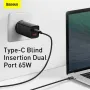 [GaN Tech] Baseus GaN2 Lite 65W 2-Port USB PD Charger USB-A+USB-C PD3.0 QC4+ QC3.0 SCP MTK Fast Charging Wall Charger Adapter EU Plug for iPhone 15 14 13 for Huawei Mate60 Pro for Xiaomi 14pro for Samsung Galaxy S24