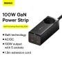 [GaN Tech] Baseus GaN3 pro 100W 5ポート USB PD 充電器 AC+2USB-A+2USB-C QC2.0 3.0 4+ PD3.0 AFC FCP SCP PE PPS Apple 2.4A 急速充電デスクトップ充電ステーション EUプラグ 100W Type-C - Type-C 1.1mケーブル付き