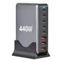 [GaN Tech] Bakeey YMX-440W 440W 8-Port USB PD Charger 3USB-A+5USB-C PD QC Fast Charging Desktop Charging Station EU Plug US Plug for iPhone 15 14 13 Pro for Huawei Nova Flip for Xiaomi MIX Fold4 for MacBook Pro