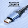 Toocki TQ-X65AC2 100W USB-C to USB-C Cable Fast Charging Data Transmission Copper Core Line 1M/2M Long for iPhone 15 15 Plus for Huawei Pura 70 Ultra for Xiaomi Civi 4 Pro for Samsung Galaxy S24