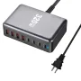 [GaN Tech]Bakeey 320W 8-Port USB PD Charger 4USB-A+4USB-C Fast Charging Desktop Charging Station EU Plug US Plug for iPhone 15 14 13 Pro Max for Samsung Galaxy S24 for Xiaomi Civi 4Pro for Huawei Pura 70 Ultra