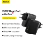 [GaN Tech] Baseus GaN5 Pro 100W 2-Port USB PD Charger USB-A+USB-C PD QC PPS Fast Charging Wall Charger Adapter EU Plug with 100W Type-C to Type-C 1M Cable