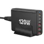 [GaN Tech] Chargeur USB PD 120 W 6 ports 3 USB-A + 3 USB-C Station de charge de bureau à charge rapide Prise UE pour iPhone 15 14 13 pour Huawei Pura 70 Ultra pour Xiaomi 14pro pour Samsung Galaxy S24