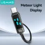 USAMS SJ744 100W Type-C - Type-C 流星光ディスプレイケーブル 急速充電データ転送 錫メッキ銅コアライン 長さ1.2m iPhone 16 Pro 15 Pro Max Huawei Mate XT Xiaomi MIX Fold4 Samsung Galaxy Z Flip6用
