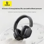Baseus Bowie H1s Pro ANC Headset bluetooth 5.4 Headphone -45dB Active Noise Cancelling Dual Mic Noise Reduction 50mm Driver Unit Spatial Audio 65H Playback Low Game Delay 3.5mm Wired Foldable On-ear Headphones