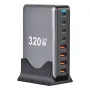[GaN Tech]Bakeey 320W 8-Port USB PD Charger 4USB-A+4USB-C Fast Charging Desktop Charging Station EU Plug US Plug for iPhone 15 14 13 Pro Max for Samsung Galaxy S24 for Xiaomi Civi 4Pro for Huawei Pura 70 Ultra