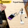 [GaN Tech] ESSAGER ES-CD39 33W 2-Port USB PD Charger USB-A+USB-C QC4.0 PD3.0 PPS FCP AFC iP2.4A Fast Charging Wall Charger Adapter EU Plug US Plug for iPhone 15 14 13 for Huawei Mate60 for Xiaomi 14pro for Oppo Find X7